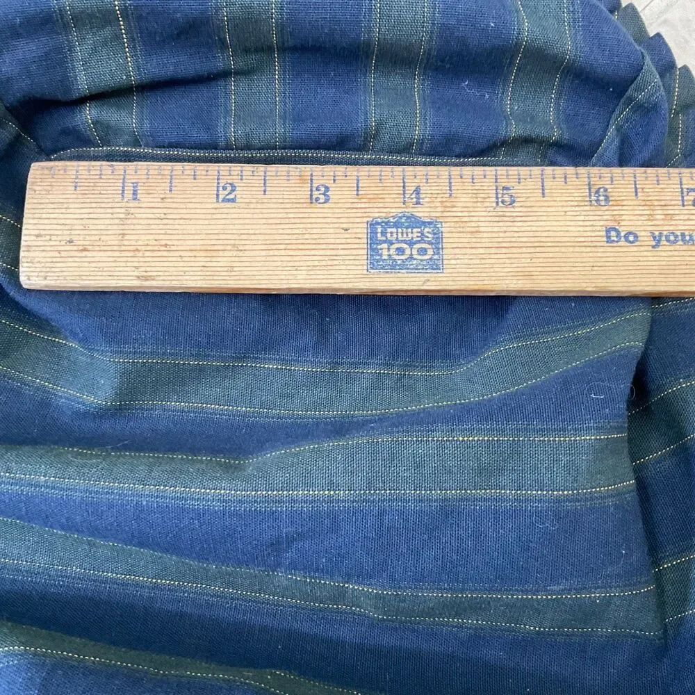 Longaberger Ruffled Tartan blue/ grn Basket Liner Cotton 12”x 6”x 5” tall USA